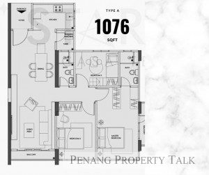 Type A 1076sqft